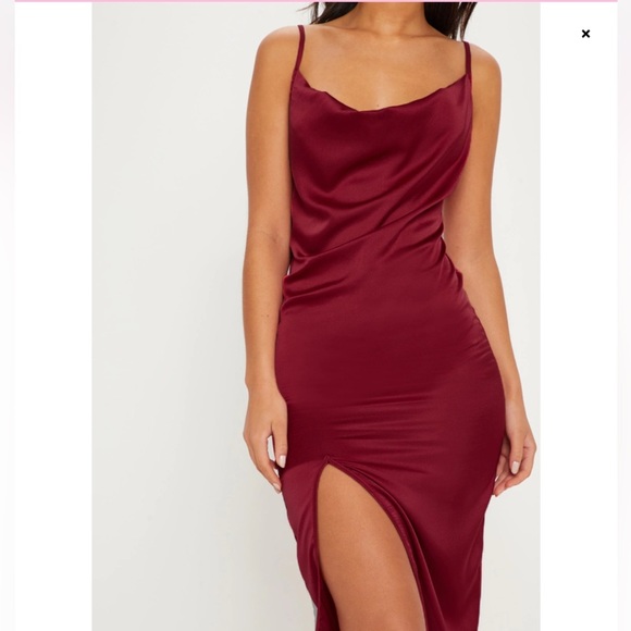 Nwt Strappy Satin Cowl Midi Dress Sz 10 - Picture 4 of 11